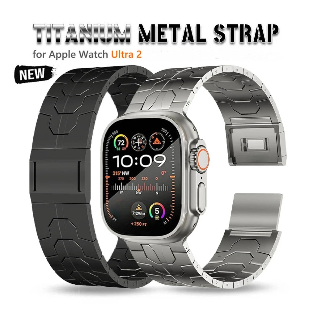 Titanium Alloy Magnetic Clasp Strap For Apple Watch Band 38 40 41 42 44 45 49 Mm For Iwatch Ultra 2 Se 9 8 7 6 5 Wristband（JSB-476）